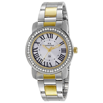 Maxima GOLD Women Silver Dial Analogue Watch - 43010CMLT
